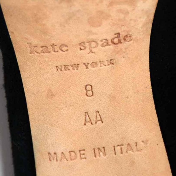 Kate Spade black suede open toe high heels sz 8AA - Picture 6 of 8